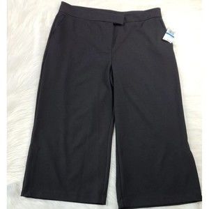 Michael Kors Women's Wide Leg Cropped Pants Black Size XL